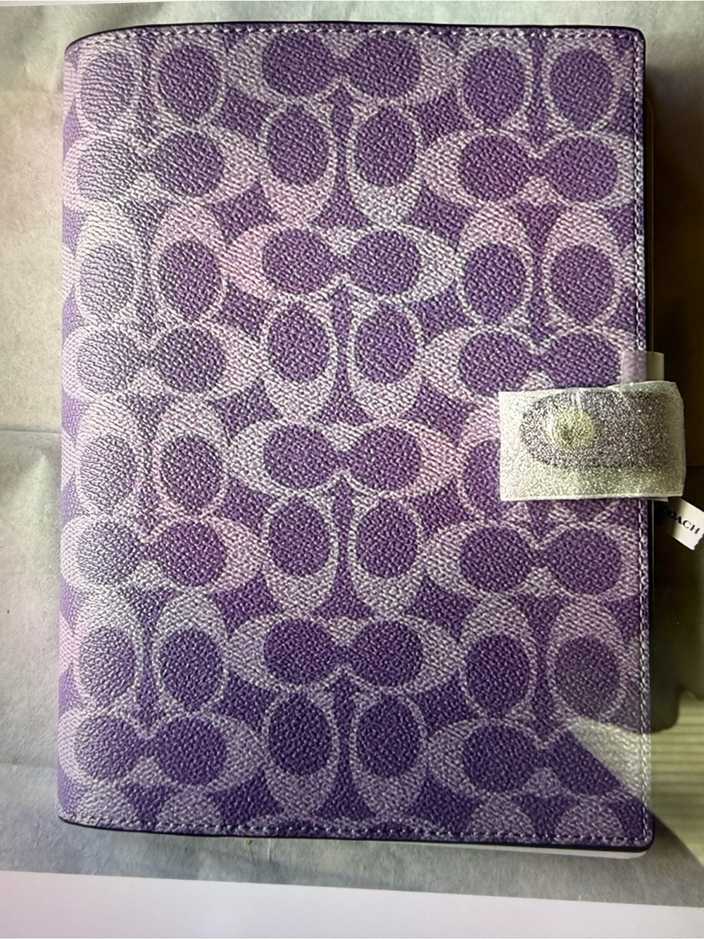 💜📚💜 COACH PURPLE NOTEBOOK IN SIGNATURE CANVAS 💜📚💜 NWT 💜📚💜